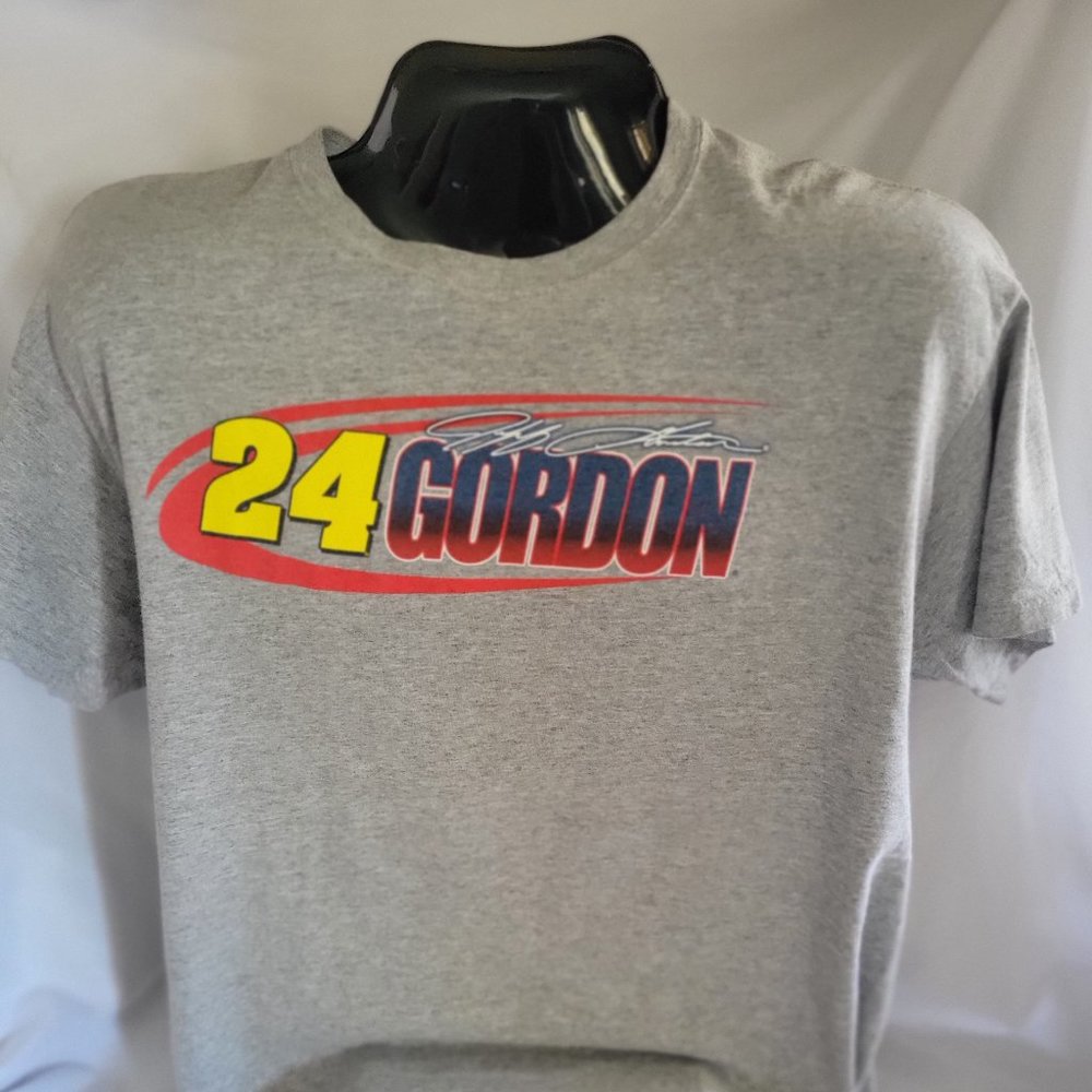 Jeff Gordon #24 Mens Gray T-shirt (Size XL)